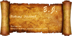 Bakay József névjegykártya