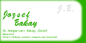jozsef bakay business card